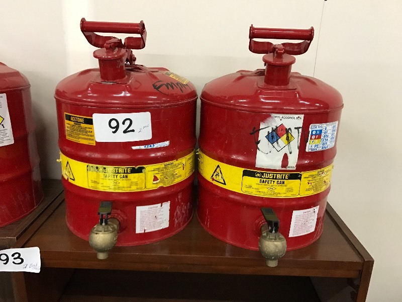 lot 92 image: 2 5-gallon fuel cans