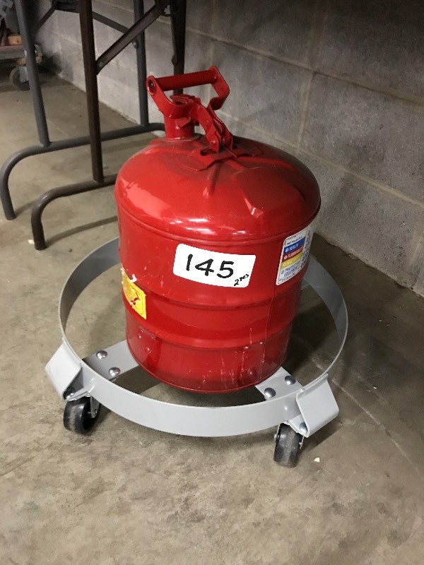 lot 145 image: Safety can and barrel dolly