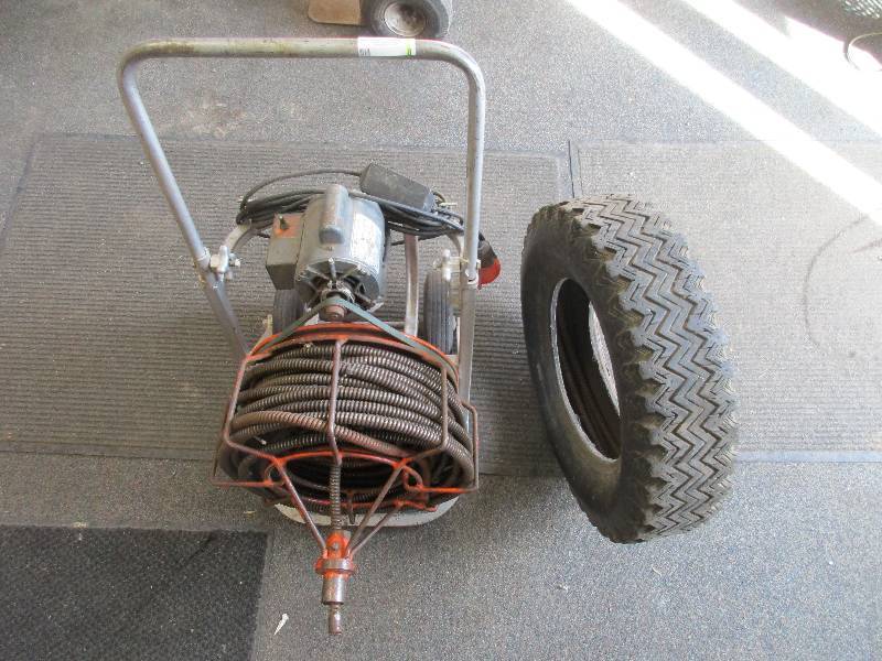 sewer snake w extra snake coil and tool box w accessories