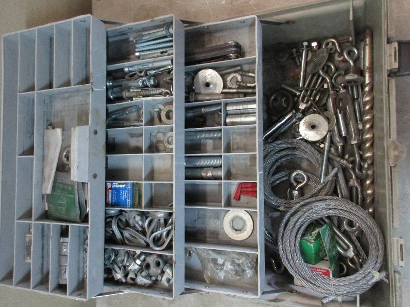 tool box w misc hardware