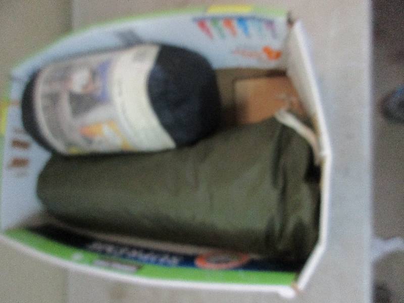 sleeping bag and tent