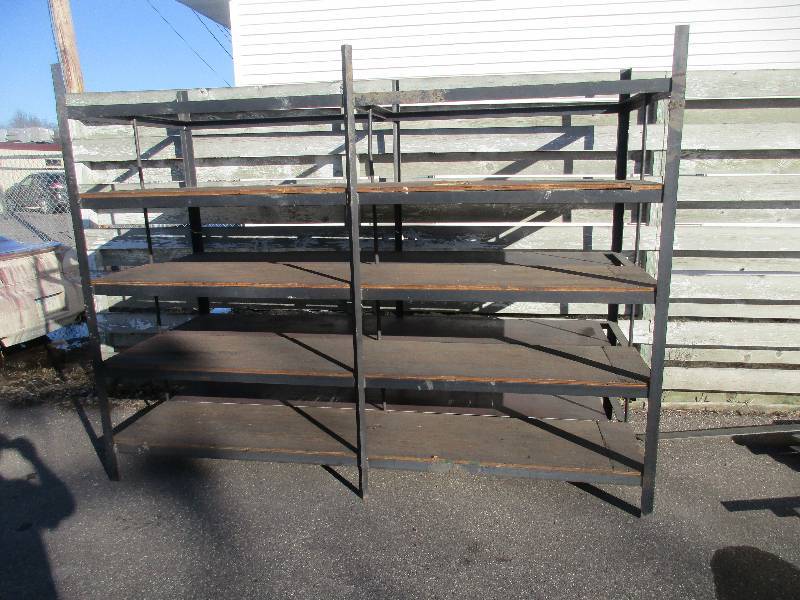 42.5x 103 metal shelf w 34 plywood shelf