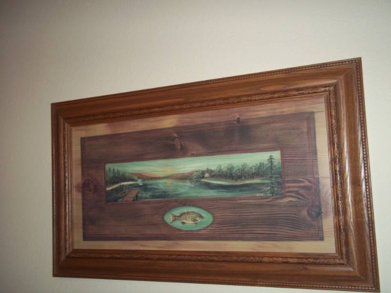 lot 15 image: Framed Bass Fish Print