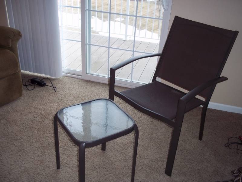 lot 27 image: Chair and small table