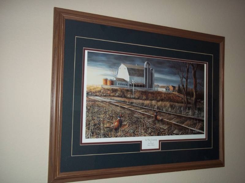 lot 28 image: Framed Farm Print  At The Crossing by Jim Hansel