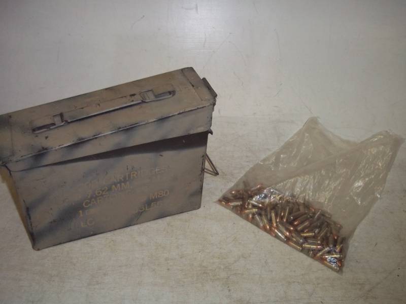 lot 145 image: Ammo Can with 9mm Amunition