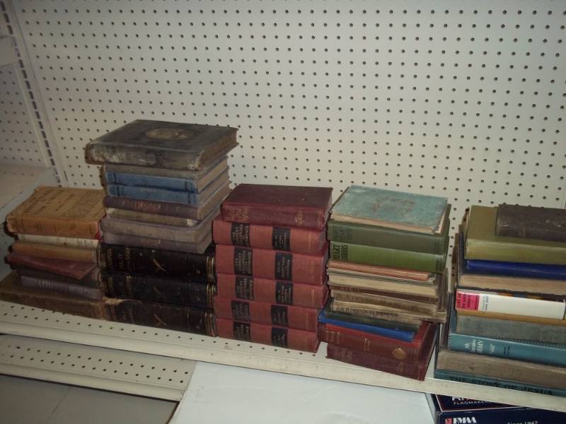 lot 161 image: Huge Antique Book Lot. 85 Books in thei collection. This group includes many first edition books and full encyclopedia sets from the 1800s and Early 1900s. A varaity of History books, political and story books.