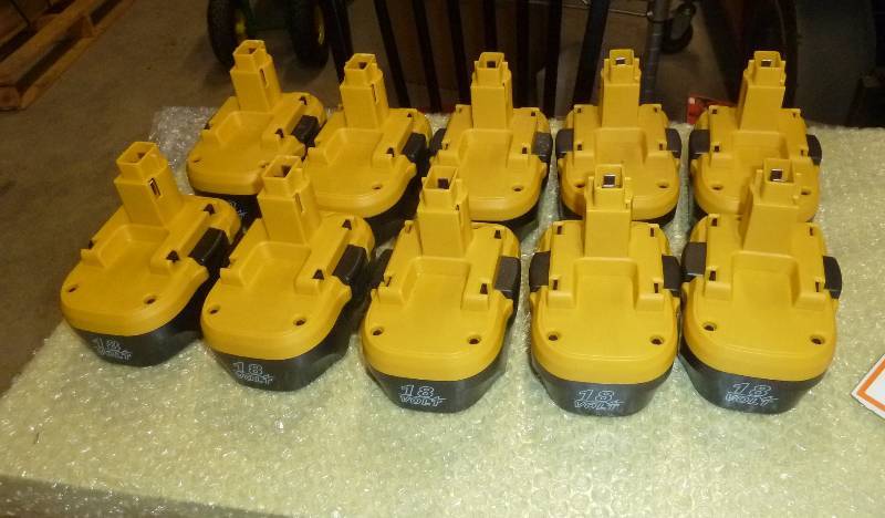 lot of 10 new 18v batteries, not su...
