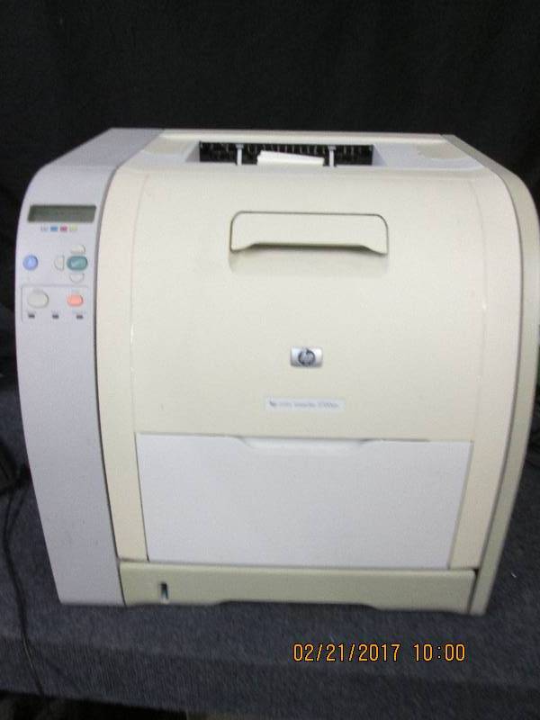 lot 135 image: hp color laser jet 3700dn powers up...