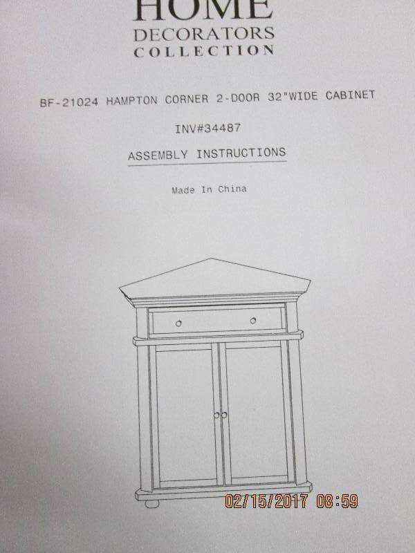 lot 13 image: home decorators corner 2-door 32 w...