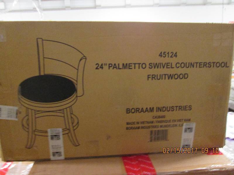 lot 14 image: 24 palmetto swivel couterstool fru...