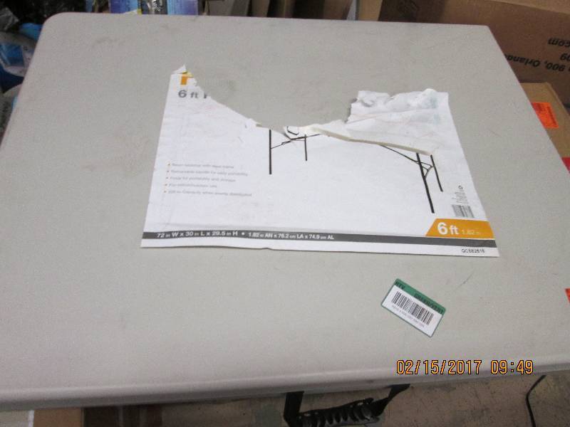 lot 22 image: 6 ft HDX folding table...