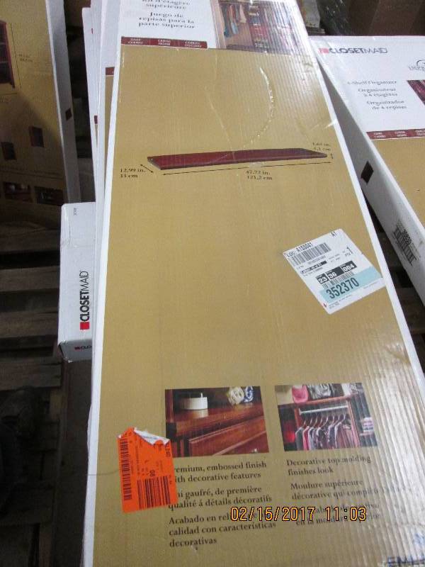 lot 42 image: closetmaid top shelve kit dark cher...