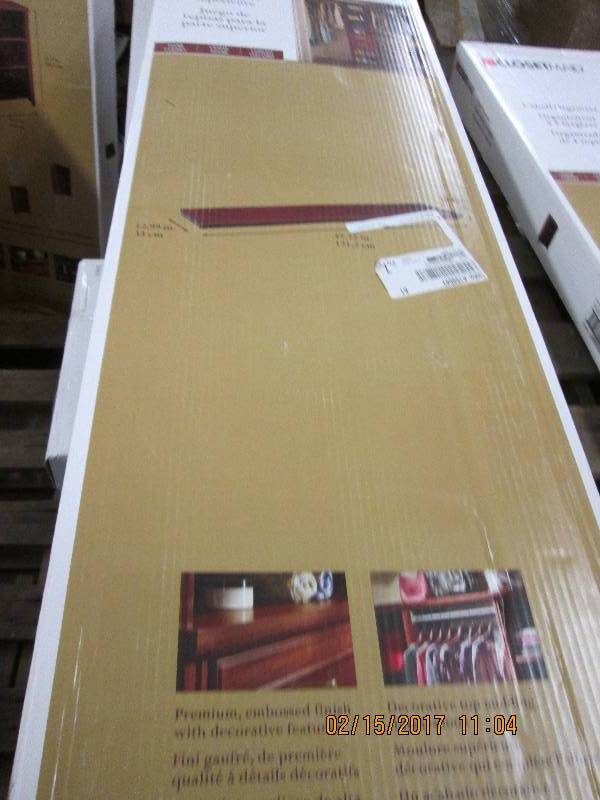 lot 43 image: closetmaid top shelve kit dark cher...