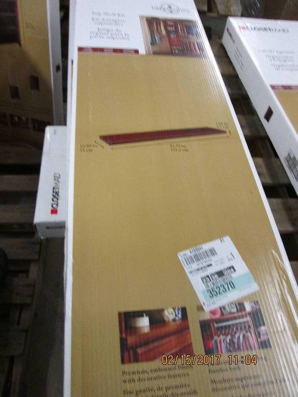 lot 44 image: closetmaid top shelve kit dark cher...