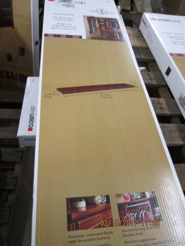 lot 45 image: closetmaid top shelve kit dark cher...