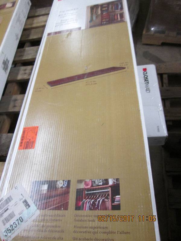 lot 46 image: closetmaid top shelve kit dark cher...