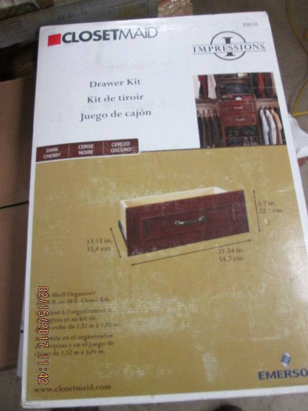 lot 69 image: Closetmaid Drawer Kit Dark Cherry...
