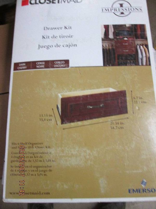 lot 70 image: Closetmaid Drawer Kit Dark Cherry...
