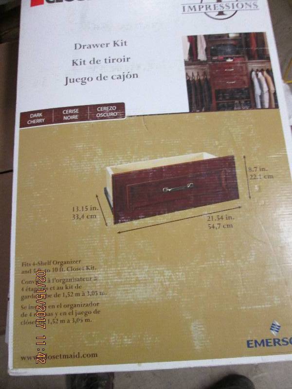 lot 71 image: Closetmaid Drawer Kit Dark Cherry...