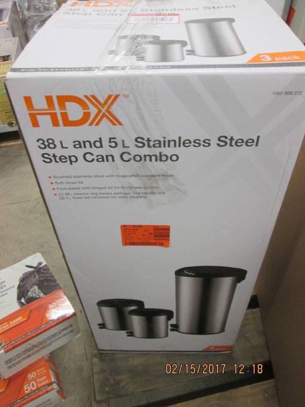 lot 81 image: HDX Stainless steel step can combo ...