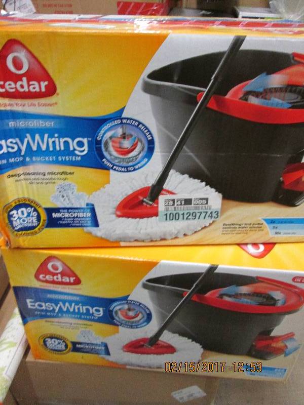 lot 92 image: 2 Easywring spin mop and bucket sys...