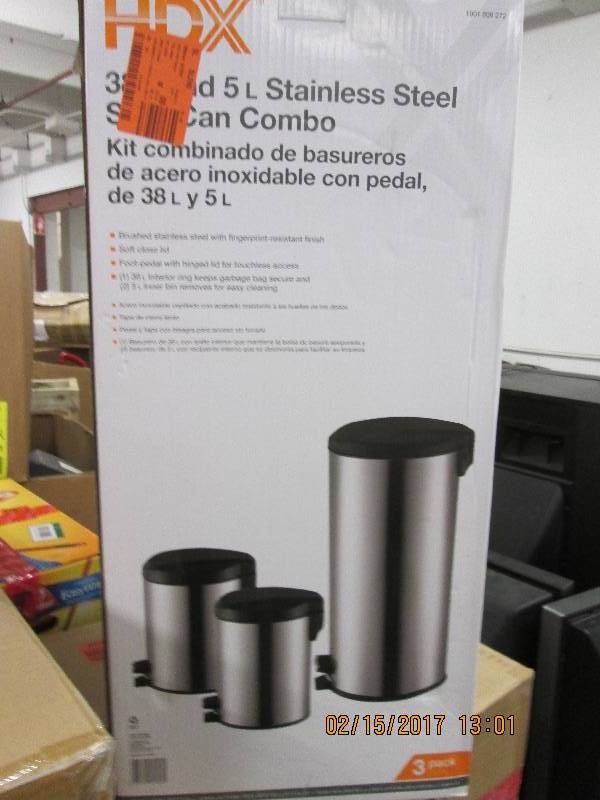 lot 94 image: HDX Stainless steel step can combo ...
