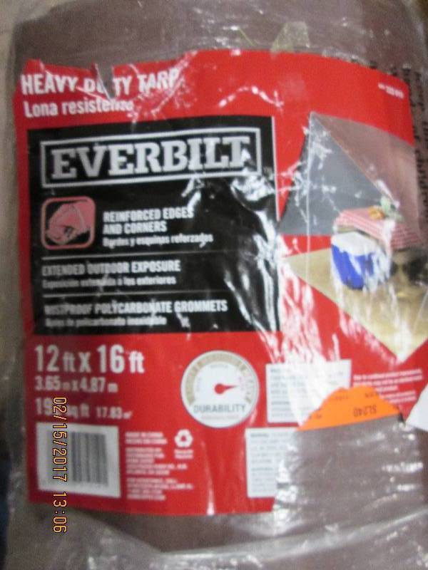 lot 95 image: Heavy duty tarp 12ft x 16ft...