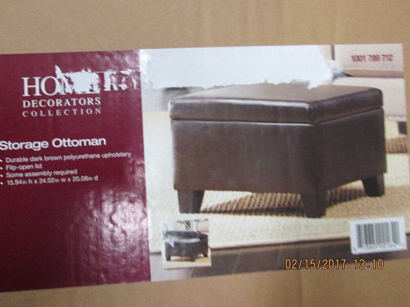 lot 97 image: Home Decorators Storage ottoman ope...