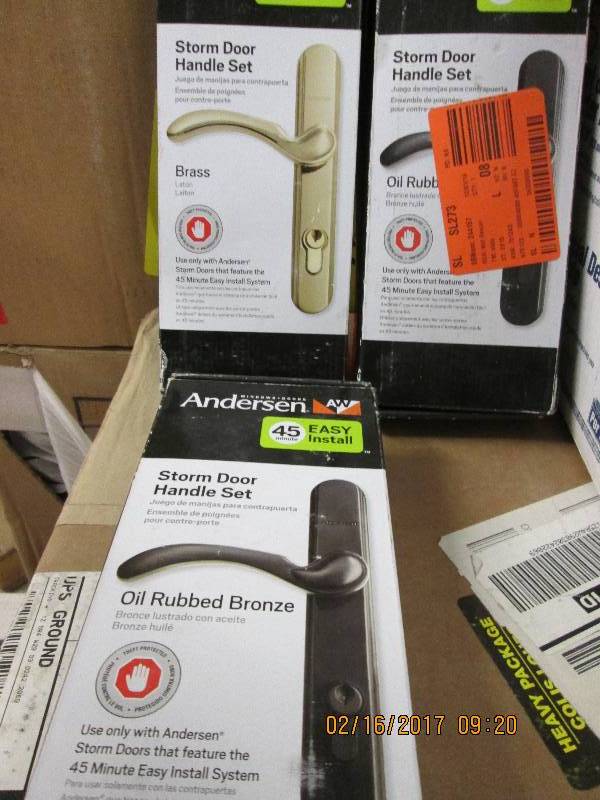 lot 114 image: 3 anderson storm door handle sets ...