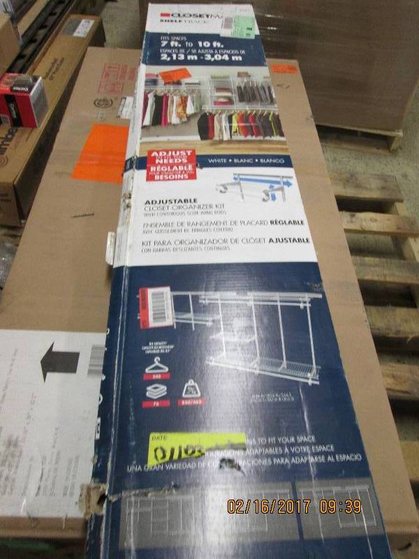 lot 118 image: closetmaid shelf track fits 7 to 10...