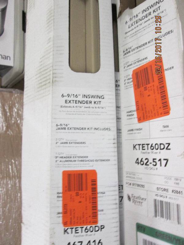 lot 126 image: 3- 6-916 Inswing extender kits for...