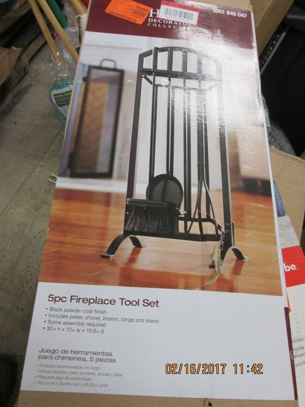 lot 138 image: home decorators 5pc fireplace tool ...