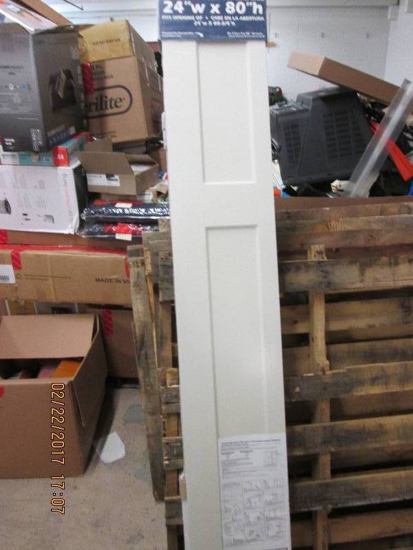 lot 166 image: 24w x 80 h bifold door unit white ...