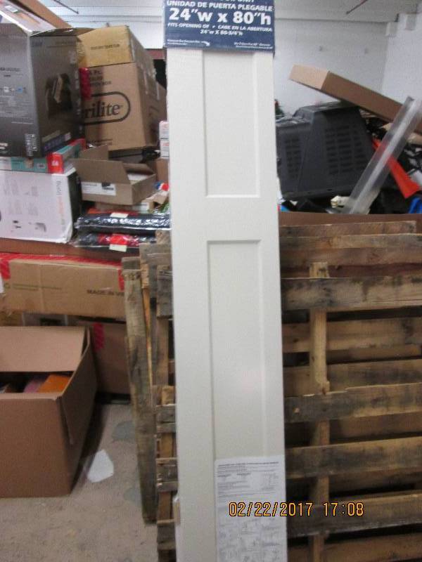 lot 167 image: 24w x 80 h bifold door unit white ...