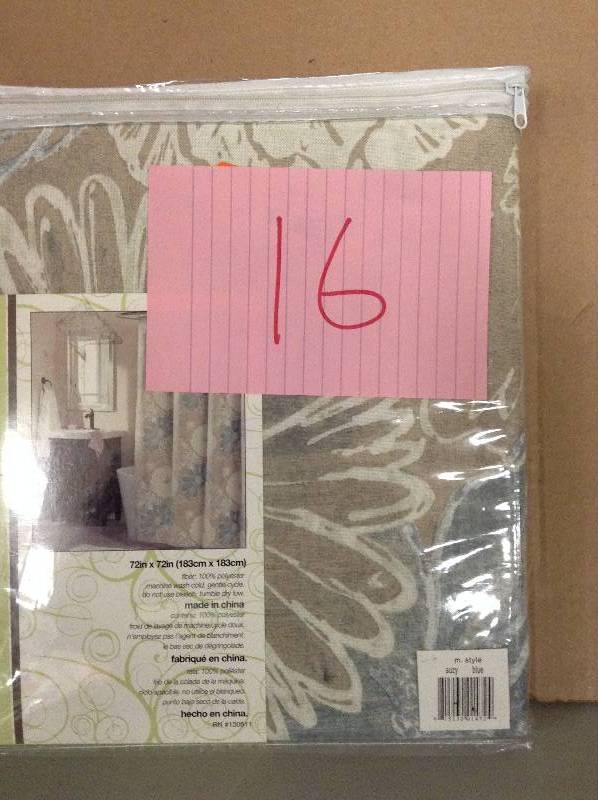 lot 16 image: m.style Suzy Shower Curtain in Blue New