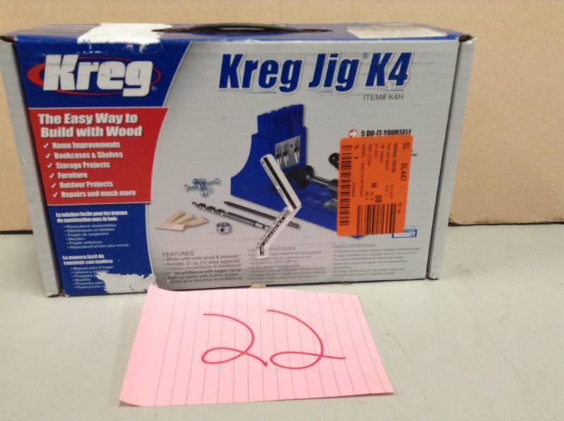 lot 22 image: Kreg K4 Pocket-Hole System Model#  K4H  open box never used
