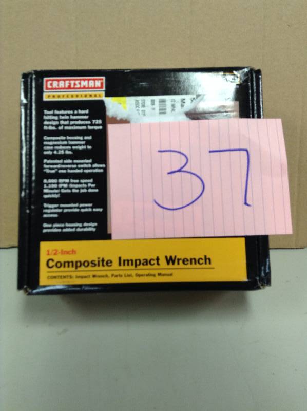 lot 37 image: Craftsman Pro Series 12-in. PRO SERIES Composite Impact Wrench