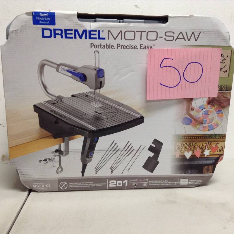 lot 50 image: Dremel Moto-Saw 0.6 Amp Corded Scroll Saw for Plastic, Laminates, and Metal open  box never used