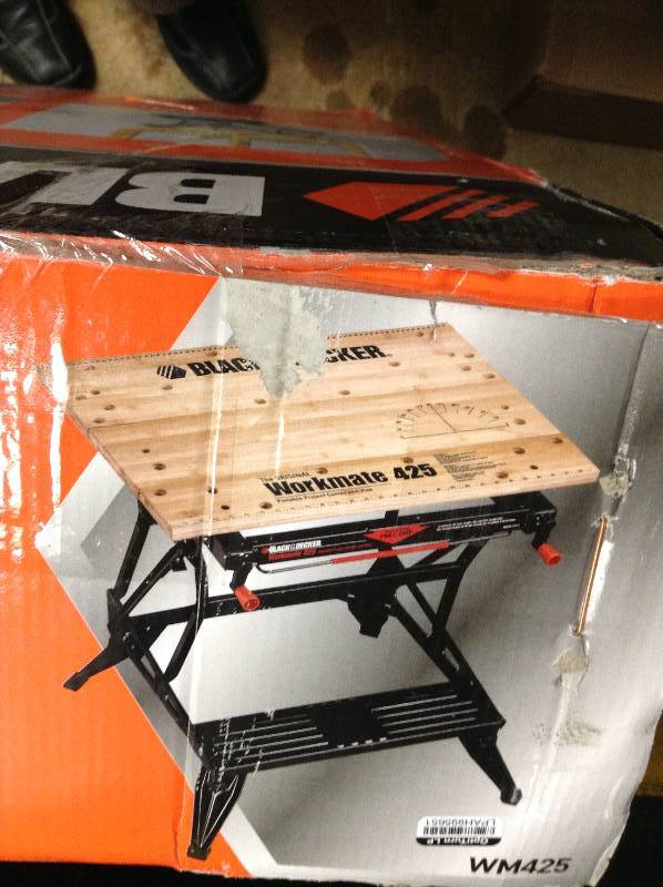lot 68 image: BLACKDECKER Workmate 425 Portable Project Center and Vise Model#  WM425  open box never used