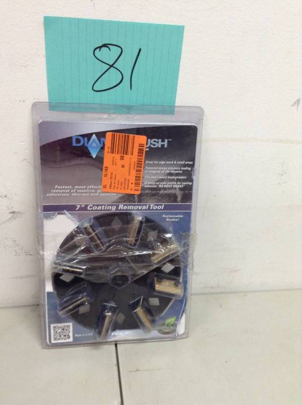 lot 81 image: Diamabrush 7 in. Concrete Abrasive Removal Hand Tool Model # 9207001202 open box