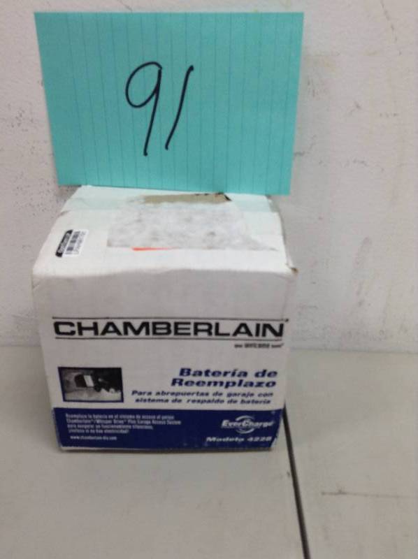 lot 91 image: Chamberlain Replacement Garage Door Opener Battery Model#  4228  New