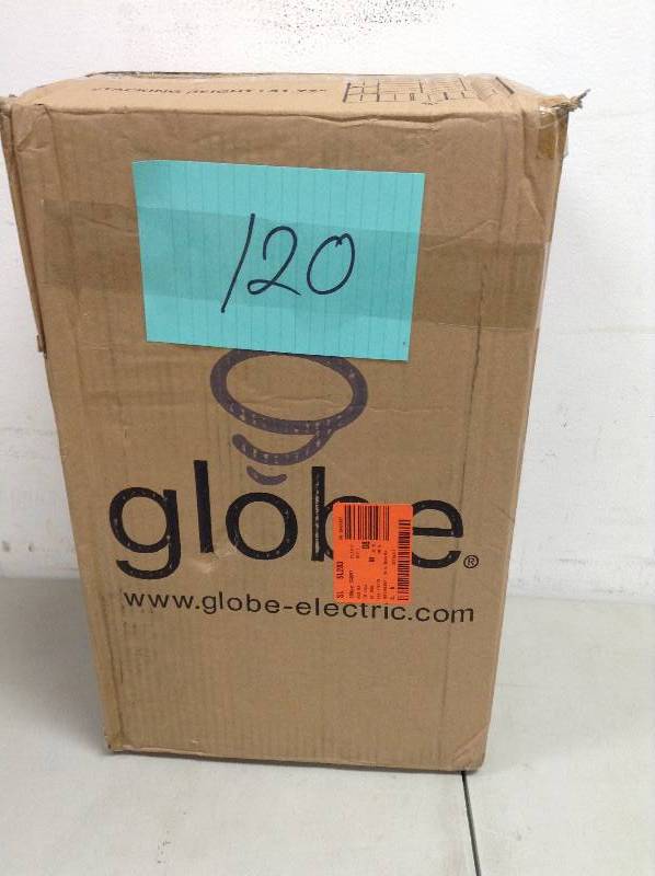 lot 120 image: Globe Electric 35 in. Heavy Base Architect Black Swing Arm Desk Lamp open box never used