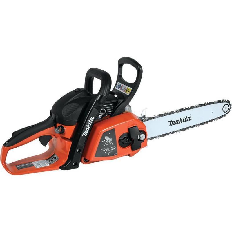 lot 122 image: Makita 14 in. 32cc Gas Chainsaw Model # EA3201SRBB open box never used