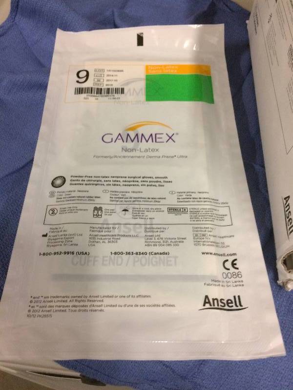 lot 11 image: 3 Partial Boxes Gammex Code Green Surgical Operating Room Non Latex Neoprene Powder Free White Gloves