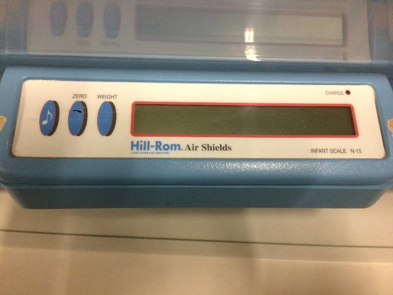 lot 25 image: HILL-ROM Air-Shields N15 Tabletop Digital Infant Scale Pediatric Veterinary Puppy Kitten Pounds Physicians Scale - Length Measurements - Excellent