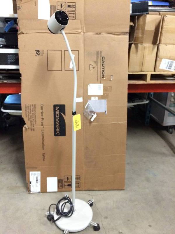 lot 42 image: Retails Used $300 McKesson Mobile Halogen Exam Lamp With Rolling Stand 81-016110 HALOGEN 35 Medical Clinic Exam Light Great For The Garage or Mechanics Light Crafters Photographers Too