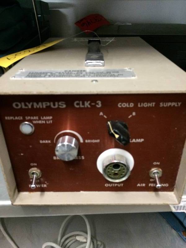 lot 65 image: Wow Olympus OSF-2 Sigmoidoscope With Olympus CLK-3 Cold Light Supply Endoscopy Light Source - Super Condition