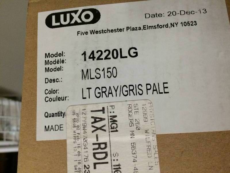 lot 79 image: Retails $240 New In Open Box Luxo 14220LG Gray 100W Incandescent Task Industrial Lighting w50-inch Arm for Medical Facilities