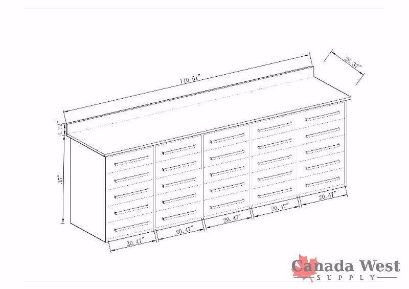 NEW 25 DRAWER BLUE STEEL WORK BENCH 25DR